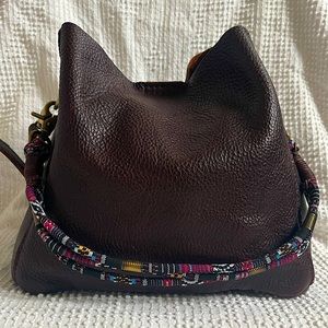 Portland Leather Goods butterfly bucket bag - cold brew with custom strap